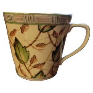Vtg Coffee Mug Cup Stoneware Sumatra Leaves  PTS International Interiors